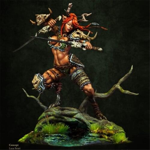 1/24 Scale Model Resin Kit Double Blade Female Assassin GK Assembly Models Figure Resin Kit Model Colorless Self-Assembled Toy