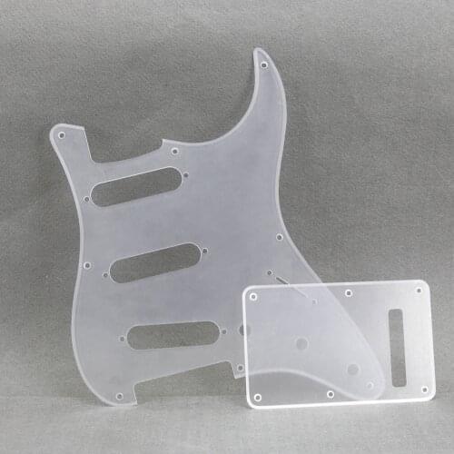 NEW 1Ply Transparent Vintage 8 Holes SSS ST Guitar Pickguard Back Plate with Screws