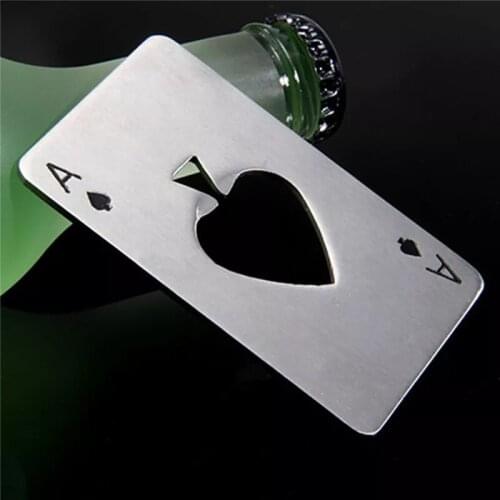 Novelty Poker Beer Bottle Opener Stainless Steel Personalized Funny Bottle Openers of Spades A Bar Accessories Kitchen Gadgets