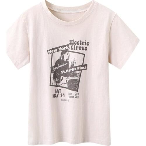 Casual Women Soft Cotton O Neck T-shirt 2021 Summer Fashion Ladies High Street Vintage T-shirt Female Printed Straight T-shirt