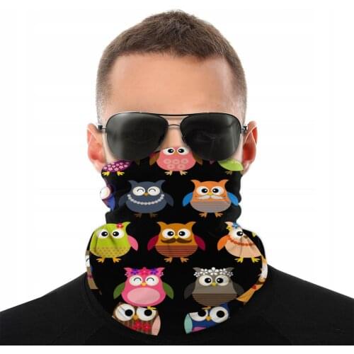 Retro Owl Scarf Half Face Mask Men Women Fashion Tube Scarf Tubular Bandanas Versatility Headband Outdoor Camping
