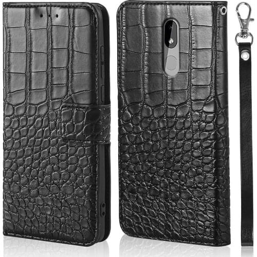 Luxury Leather Flip Phone Case For Nokia 3 Case Wallet Magnetic Cover for Nokia TA-1032 Crocodile skin Case