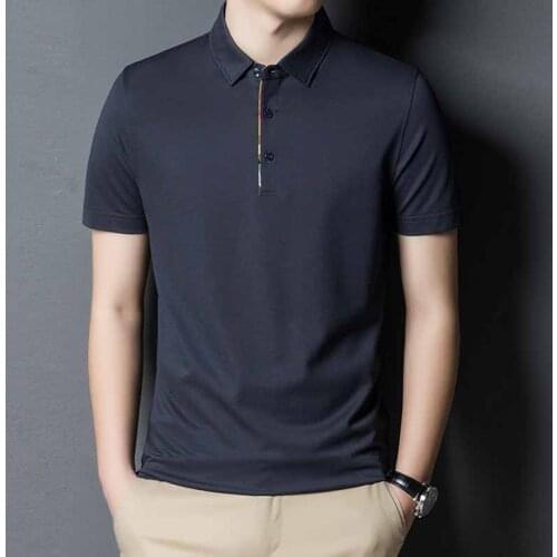 2021 summer casual polo shirt men short sleeve turn down collar slim fit sold color polo shirt for men plus size YP853