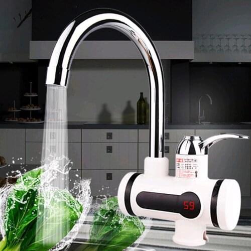 220V 3000W Kitchen Digital Tankless Instant Heater Faucet Hot/Cold Water Tap
