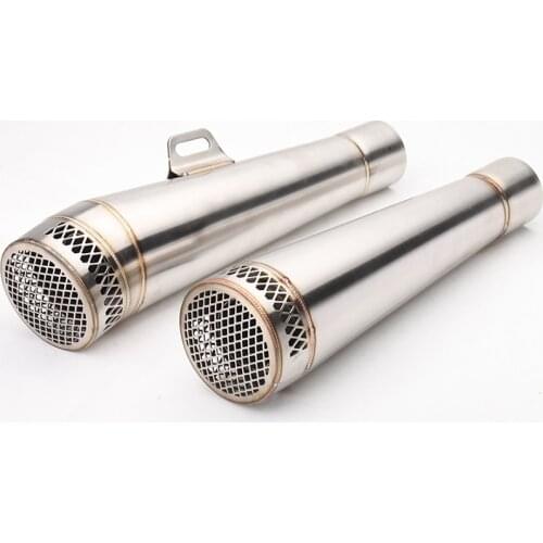 Universal 51mm Modified Motorcycle Exhaust Pipe muffler SC Stainless Steel Moto Fried Tube GP Exhaust Pipe without sticker