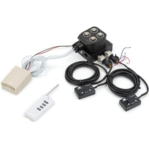 Universal 12v Solenoid Valve Air ride Suspension manifold valve with remote controller 0-200psi with 2pcs air pressure gauge