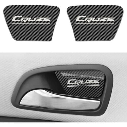 Carbon fiber pattern car interior door handle ornament for Chevrolet Cruze 2009-2014 sticker stainless steel car accessories