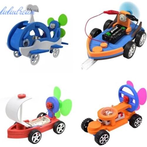 Aerodynamic Yacht Model Electric Model Assembled Diy Educationalc Science Toys Amphibious Electric Car Ship Model DIY