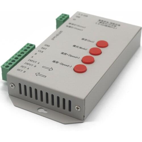 High Quality T-1000S 128M SD Card LED Pixel Controller, Full Color Controller for IC LPD6803/WS2801/WS2811/WS2812B