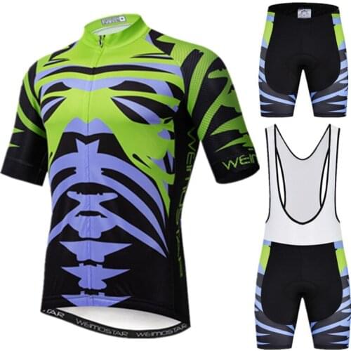 Weimostar 2021 skeleton Cycling Jersey Set Men Bike uniform Short Sleeve Cycling Clothing Man MTB Bicycle Wear Road Cycling Suit