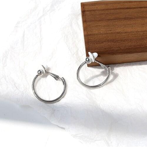 Copper without ears pierced round gold color earring clip for women fashion style