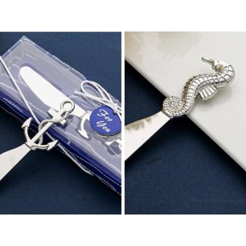 10 Pieces/lot) Nautical Cheese Spreader favors for Anchor Sailboat Wedding souvenirs and Ocean themed Hippo Party favors