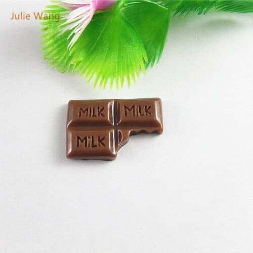 Julie Wang 10PCs Coffee Resin Milk Chocolate Charms Pendants Handmade Hanging Gift Bracelet Handcrafts Accessory 51603