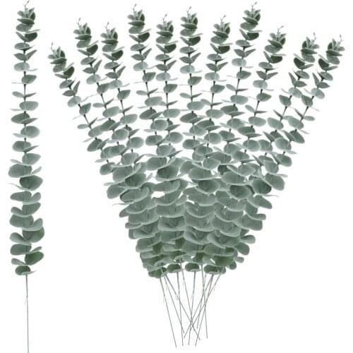 Bouquet 12PCS Leaves Home Decoration Eucalyptus Artificial Plant Easy To Arrange Wedding Real Touch Greenery Simulation Flowers