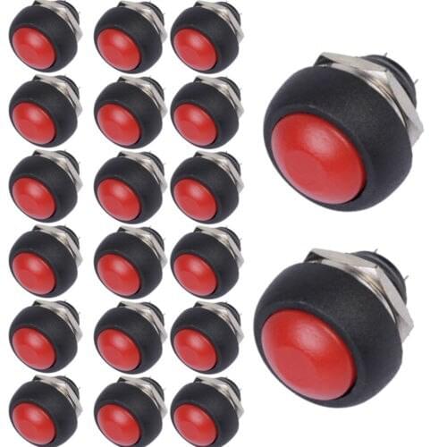 20 X Red 12mm Mini Momentary ON/OFF Round Push Button Toggle Switch