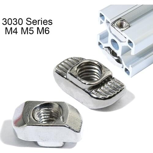 30 80 Pieces 3030 Series M4 M5 M6 Thread T Nuts Hammer Head Fastener Nut for 30x30 Aluminum Extrusion Profile T Slot 8mm