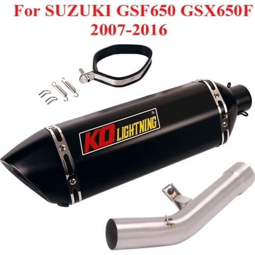 51mm Exhaust Slip on Muffler Escape Tip Silencer DB Killer Connect Link Tube for SUZUKI GSF650 GSX650F 2007-2016