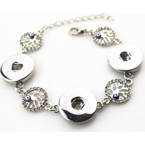6pcs/lot Crystal Life tree Snap Bracelet DIY 18mm Snap Button Charms Ginger Button Bracelet Snaps Jewelry