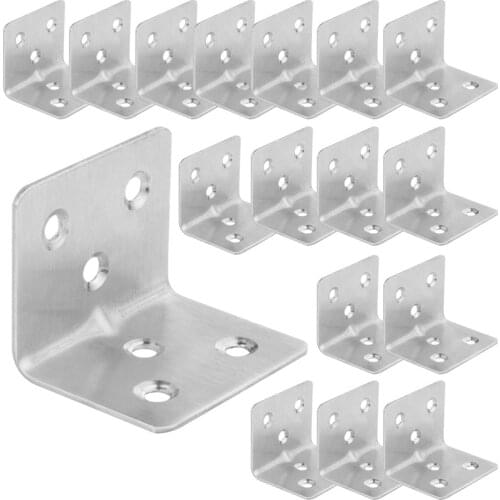 64Pcs Corner Brackets, 90 Degree Internal Angle Brackets, L-Shaped Bracket Connection Fasteners, for Wooden Furniture