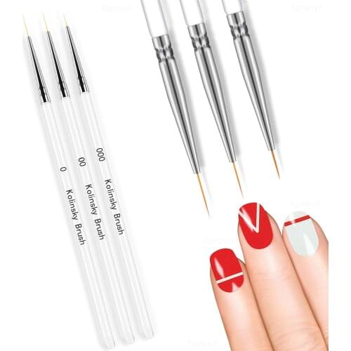 7/9/11mm Nail Brush Acrylic Thin French Lines Stripes Builder Nail Polish Painting Pen Pattern Drawing Liner Manicure DIY Tools