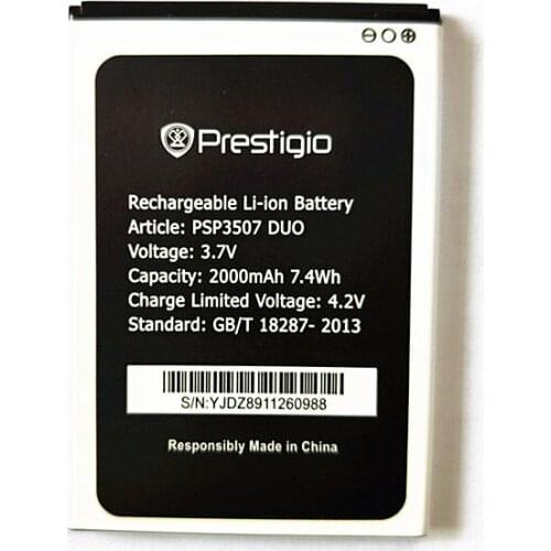 AZK 2PCS/LOT New 3.7V 2000mAh PSP3507 battery For Prestigio Wize N3 PSP3507DUO PSP 3507 phone battery Accumulator