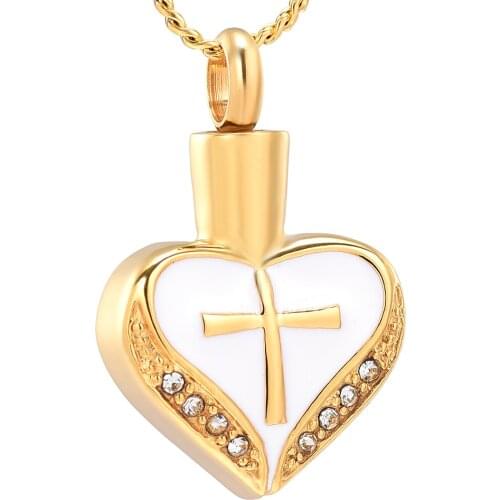 Cross Urn Pendant Necklace Keepsake Memorial Heart Cremation Jewelry for Ashes Memorial Jewelry for Ashes