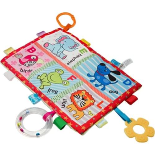 Kids Baby Cloth Book Toy Cartoon Fruit Animal Baby Softs Cloth Book Blanket Rattle Teether Enlightenment Educational Toy