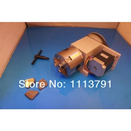 CNC Router Rotational Axis, the 4th Axis, A axis for the engraving machine,80mm 3-jaw Scroll Chuck
