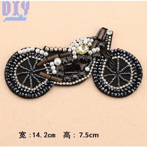 Crystal Handmade Sew On Patches Star Moon Car beaded Patch for clothes DIY Embroidered Hat Bag Shoes Patch Applique