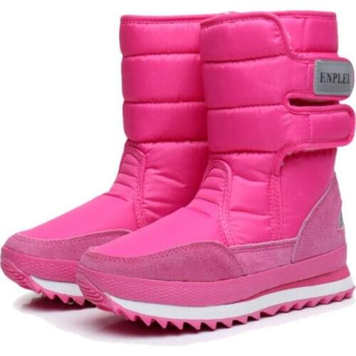 Classic Women Platform Boots Winter Boots Mid-Calf Snow Boots Female Warm Fur Plush Insole High Quality Botas Mujer Size 35-42