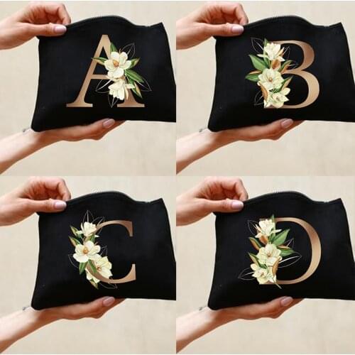 Bridesmaid Cosmetic Bag Women Letter Print Wash Storage Pouch Wedding Party Toiletries Organizer Female Cosmetic Bag Bride Gifts