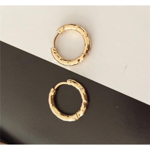 Trendy Dainty Small Rough Stainless Steel Tiny Huggie Hoop Earrings For Women Girl Chic Minimalism Simple Basic Jewelry Deco