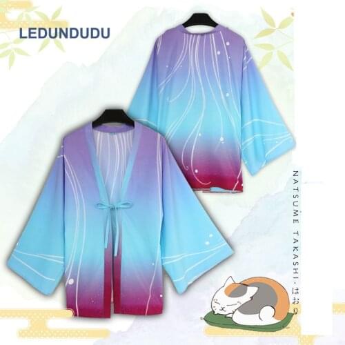 Natsume Yuujinchou Bathrobes Chiffon Pajamas Cloaks Takashi Cosplay Costumes Yukata Coat Sun Protective Bathrobe Robe