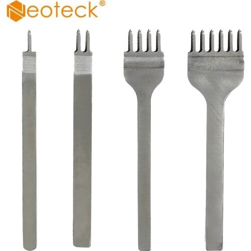 Neoteck rong Leather Hole Punches Tool Leather Stitching Sewing Punches 1+2+4+6 Prong Lacing Stitching Punch 4mm Hole Punches