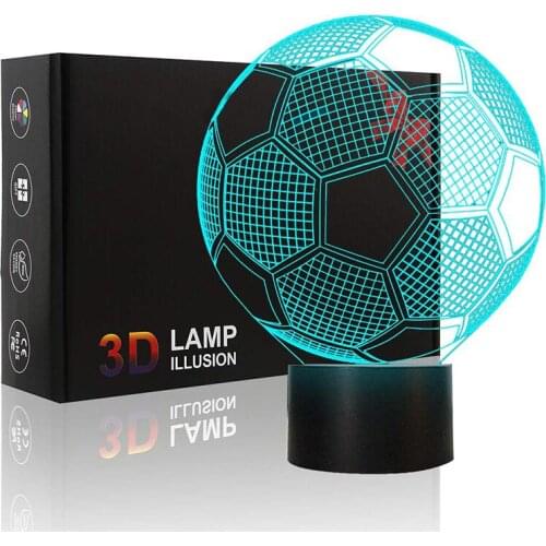 Soccer Ball Shaped Night Lights Colorful Lamp Football Sport Fans Gifts Club Bar World Cup Home Decoration Kids Birthday Gift