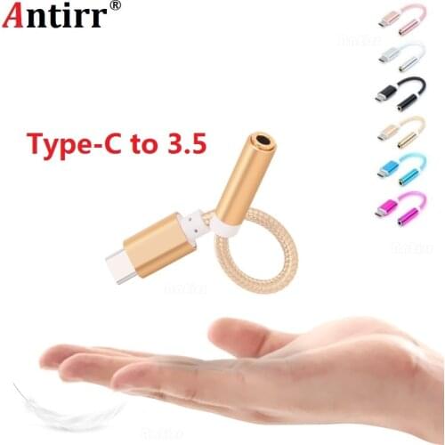 Antirr Newest USB Type C to 3.5 Earphone Adapter Type-C to 3.5mm Headphone AUX audio cable converter for xiaomi 6 Letv Le 2