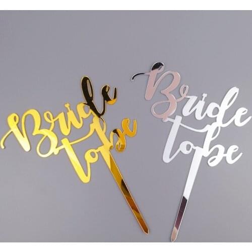 New Bride To Be Acrylic Cake Topper Wedding Gold Acrylic Cake Topper for Bridal Shower Engaged Wedding Party Cake Decorations