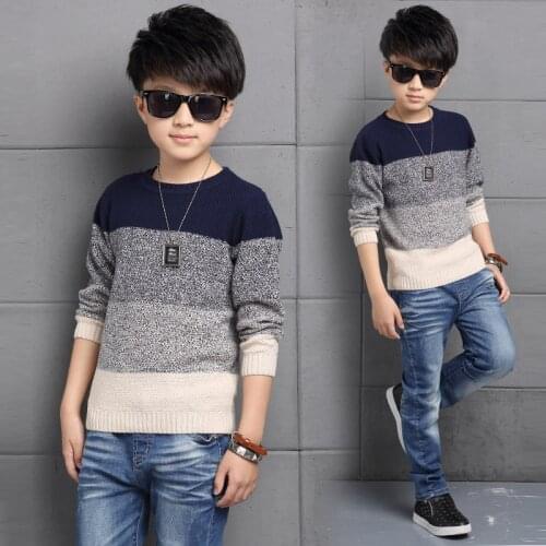 2020 Fall New Arrival Fashion Gradual Color Boys Casual Knitted Sweaters Childrens Clothes Pullovers Kids Leisure Knitwear X331