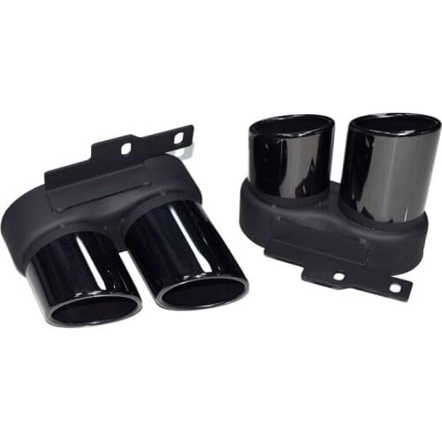 One Set Black/Silver Stainless Steel Car Back Diffuser Exhaust Pipe For Aud-I A6L C8 Update S6 2019-2021 Muffler Tailpipe