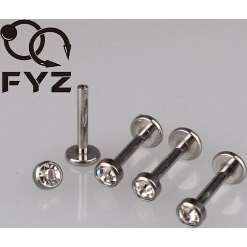 Internally Threaded Titanium G23 Labret 16g(1.2mm) Ear Cartilage Helix Tragus Stud Lip Piercing Body Jewelry