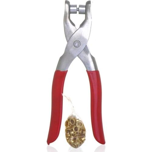 Eyelet Punch Pliers Leather Hole with 100pcs Eyelets Corn Belt Buckle Shoes Clamp Hand Belt Watch Band Holes Punches Tool