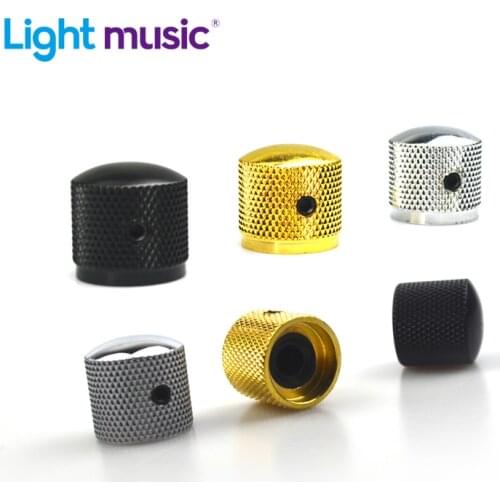 Professional Metal Guitar Tone Volume Knob Potentiometer Hat Cap Large Guitar Parts Push Knob with Hole Guitarra Accessories