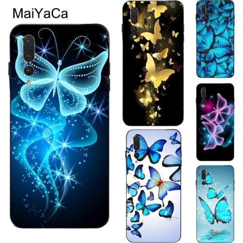 Luxury Blue Butterfly Butterflies Case For Huawei Honor 8X 9X 9 10 Lite 20 Pro 10i 7A Pro 7C 8A 8C 8S Y6 Y9 Y7 2019 Nova 5T