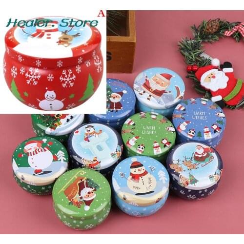 Christmas Candle Tin Jars DIY Candle Making kit Holder Storage case for Dry Storage Spices Camping Party Favor Sweets Gifts