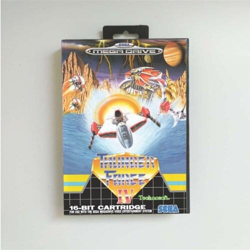 Thunder Force IV 4 - EUR Cover With Box 16 Bit MD Game Card for Megadrive Genesis Video Game Console