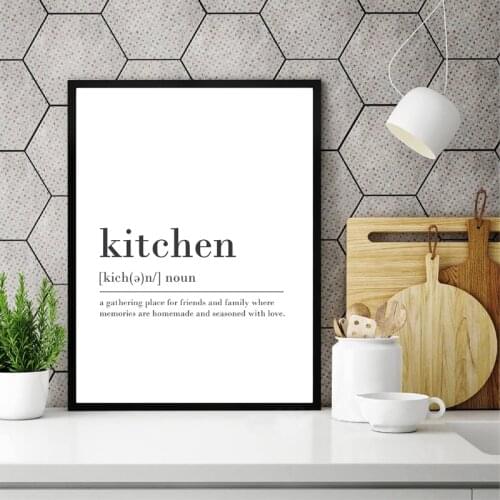 Kitchen Definition Sign Prints Modern Minimalist Poster Dictionary Art Canvas Painting Picture Kitchen Wall Art Decor Gift