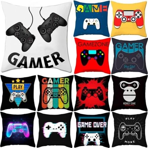 Wayfun Video Game Cushion Cover Gamepad Boy Game Inflate Party Supplies Toy Video Game On Pillow Case Birthday Party Decoration