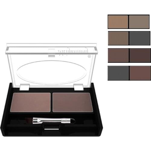 Eyeshadow Cake Makeup 2 Color Waterproof Eyebrow Powder Eye Shadow Eye Brow Palette + Brush Eyebrow Enhancer Professional