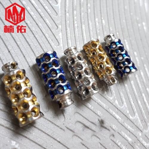 Titanium Alloy Hollow Multi-Eye Luminous Rod EDC Paracord Knife Beads Outdoor Backpack Accessories