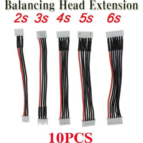 10pcs RC FPV Battery Balancing Head Extension Line 2S 7.4V/3S 11.1V/4S 14.8V/5S-18.5V /6S-22.2V RC Extend line for Lipo Battery